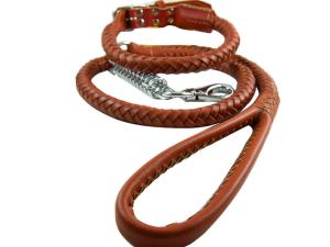 Wholesale High quality braided rope pet dog collar chain leash dog collars in leather from china suppliers