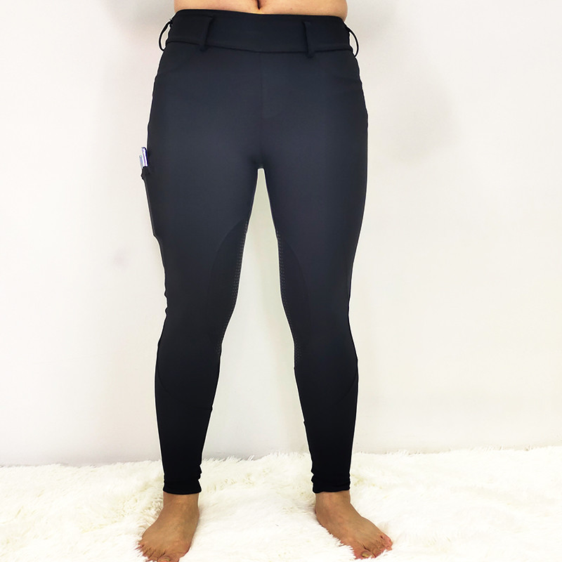 XXS - XL Womens Horse Riding Leggings Tights Black No Slip Silicone Printing Breeches