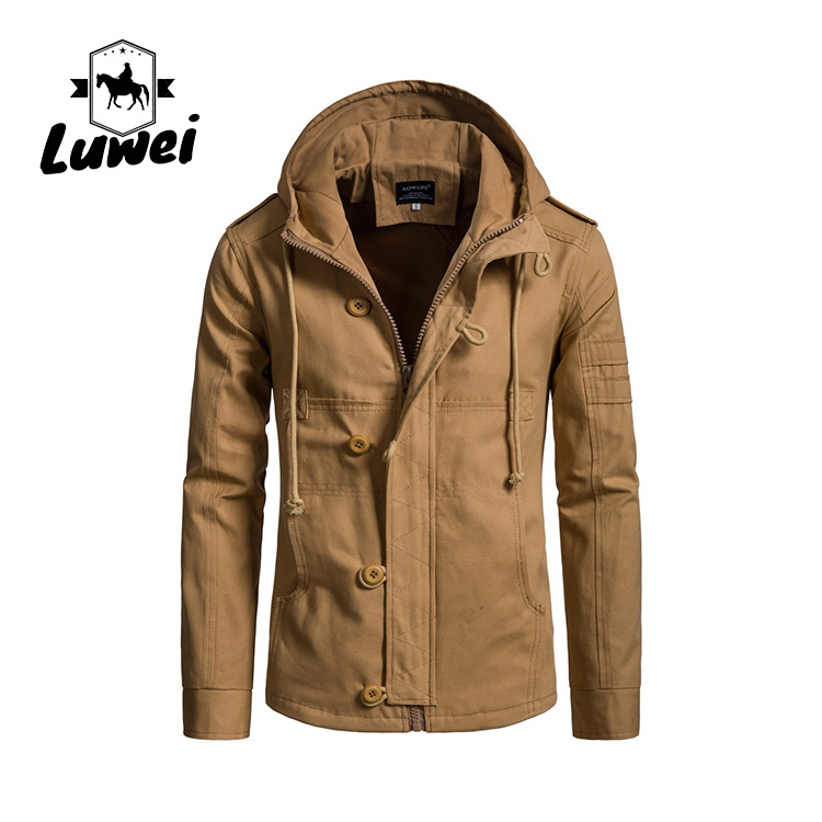 2022 Winter Chaqueta Moto Abrigos Hombre Utility Cotton Padded Hooded Cardigan Zipper Large Size Jacket