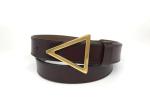 Ladies Triangle Buckle 28mm Genuine Leather Wide Belts