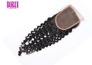 Wholesale 100% Brazilian Deep Wave Free Part Closure 4*4 Lace Closure ALL Color Available from china suppliers