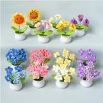 Finished hand-woven lily of the valley potted home decoration knitted artificial