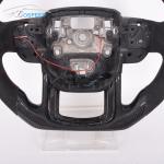 4KG Matte Black Leather Classic Land Rover Steering Wheel Carbon Fiber LED 0.35m