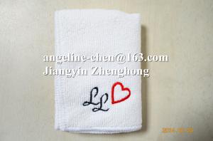 Wholesale Microfiber white face towel with small embroidery logo from china suppliers