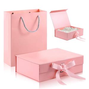Wholesale Cardboard Folding Paper Box With Bow Ribbon Magnetic Closure Luxury Mailer Boxes from china suppliers