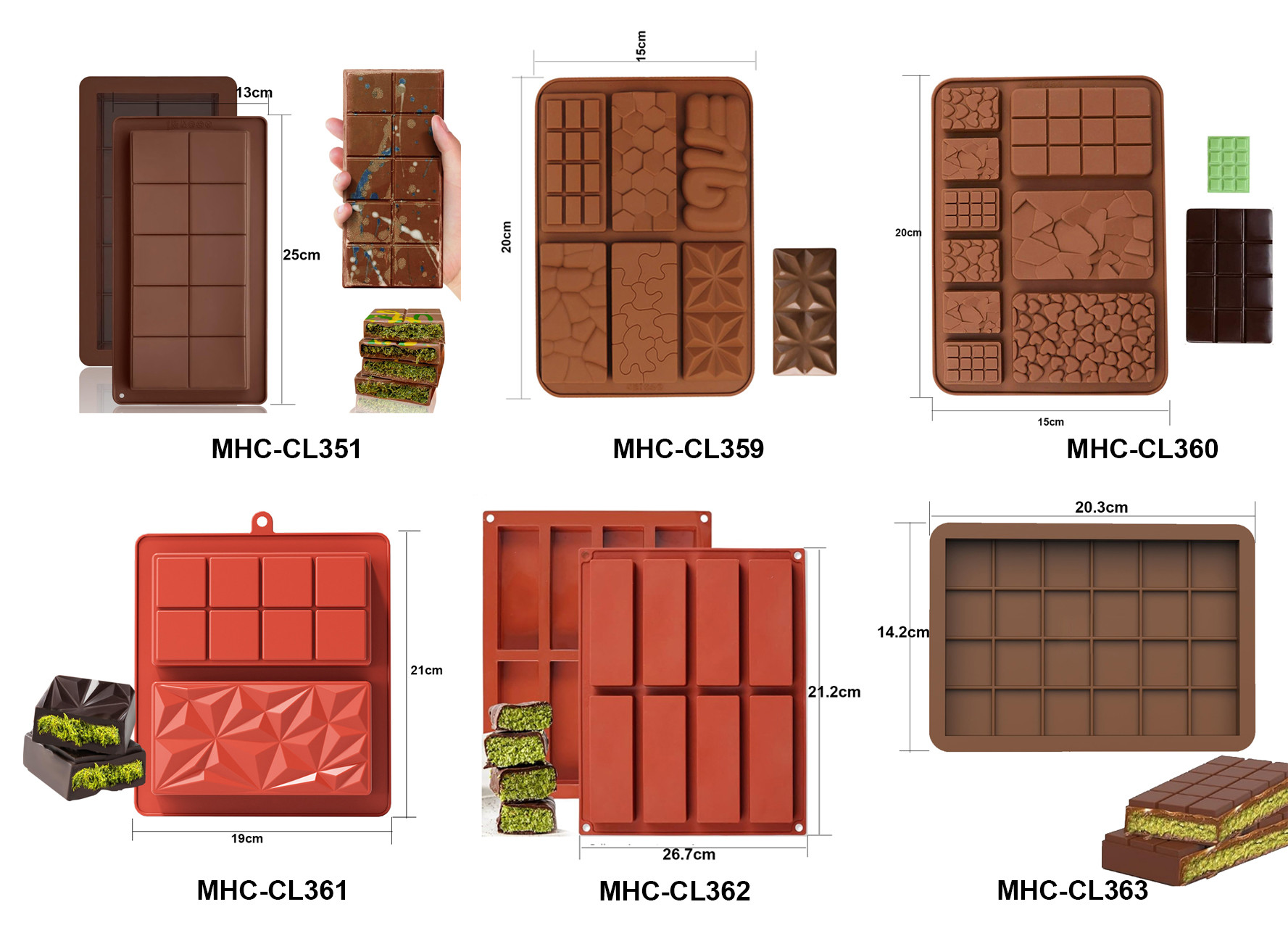 Flexible Silicone Chocolate Mold Tray For Homemade Chocolates