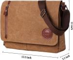 VINTAGE CANVAS SATCHEL MESSENGER BAG FOR MEN WOMEN,TRAVEL SHOULDER BAG 13.5"