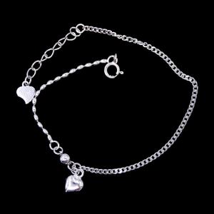 Wholesale Heart Shape Plain Silver Bracelet Plated Rhodium Vintage Jewelry from china suppliers
