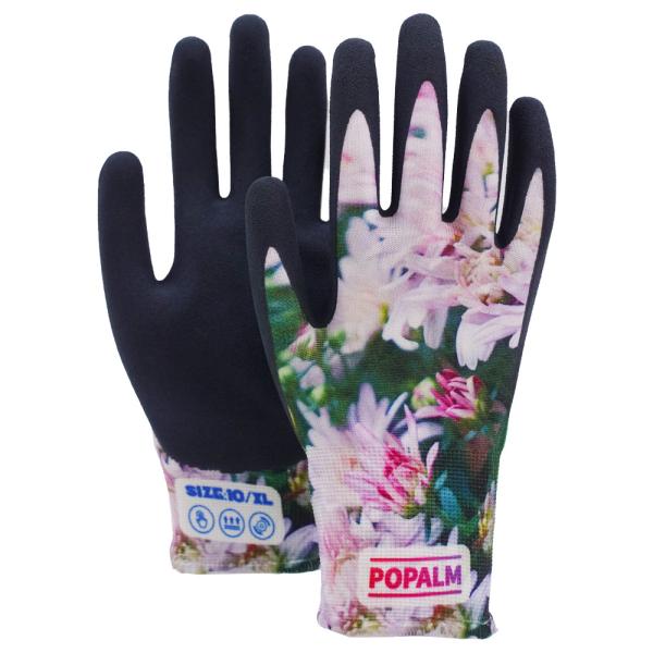 POPALM GripGuard Garden Gloves Customized Digital Printing Latex Coated Gloves