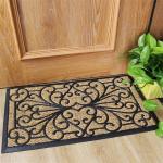 Natural Coir Entrance Matting / Coir Personalized Door Mats Grid Style