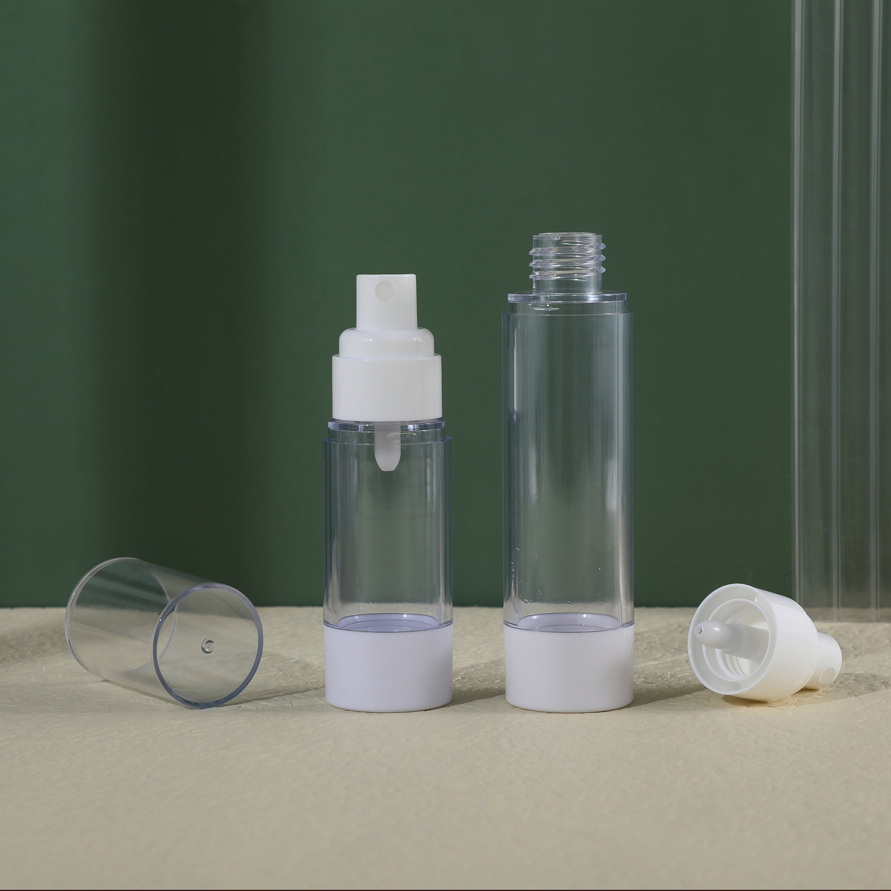 OEM/ODM Acceptable Airless Press Pump Bottle Empty Airless Spray Bottle 15ml 30ml 50ml 80ml 100ml for Skincare and Perfume
