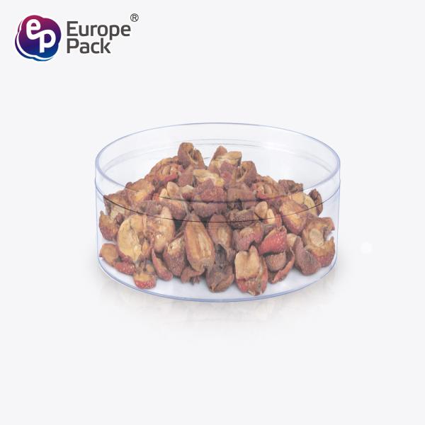 Wholesale plastic food storage clear round PS nut pastry box for baked goods
