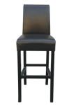Beech wood brown pu upholstery barstool/counter stool with metal bars,fashion