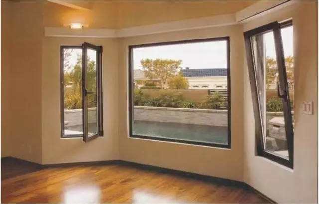 ODM Casement Aluminum Tilt And Turn Windows Woodgrain color