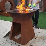 Outdoor Kitchen Grill Garden Corten Steel Barbecue Wood Burning Steel BBQ Grill