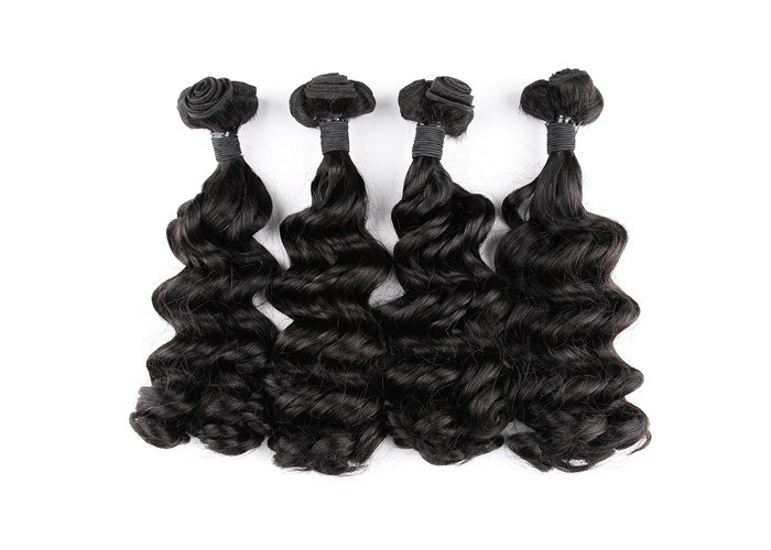 Spanish Curl 7A Grade Virgin Hair From One Donor Natural Black , Can Be Permed Again