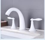Brass 8In Widespread Centerset Bathroom Faucet In Chrome White Matte Black Gold