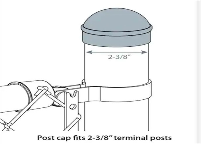 2-3/8" Chain Link Fence Accessories Round Post Cap For Gate Post Corner Post