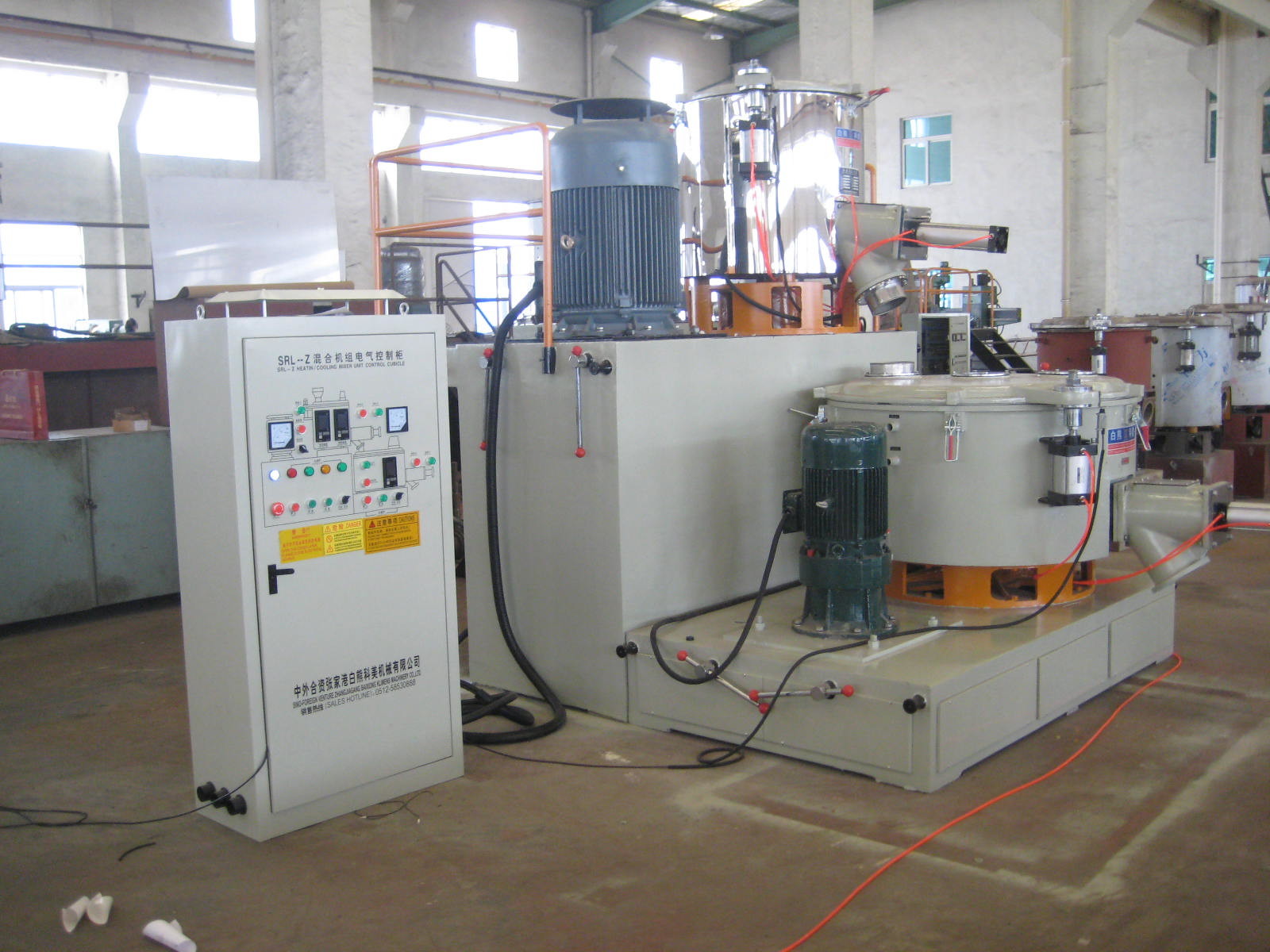 Plastic Industry PVC Mixer Machine Pneumatic Conveyor System 500L Volume