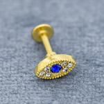 Surgical Steel Vertical Labret Jewellery 8mm Gold Plated Labret Studs