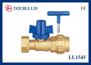 Wholesale Brass Ball Valve Revolving Female Nut / Pipe Connection With Lockable Handle from china suppliers