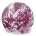 Nature Clear Flower Paperweight , Resin Floral Paperweight Ball