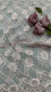 Wholesale Leafy New Embroidery Luxary Flower 100% knit Embroidery Fabric Lace Fabric Wedding Birthday Occasions from china suppliers