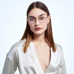 Geometric Titanium Frame Glasses Custom Logo Brand For Women