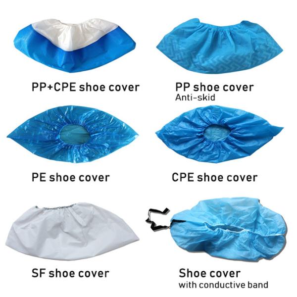 Single Use Disposable Shoecover Protection Blue Hospital Nonwoven For Surgery