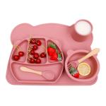 Children Dinnerware Plate Bowls Kid Toddler Feeding Divided Silicon Suction Baby