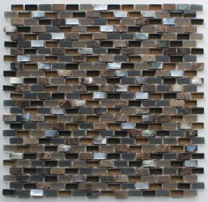 Wholesale Coffee Stone Glass Kitchen Mosaic Tiles , Interlocking Fireplace Mosaic Tile from china suppliers