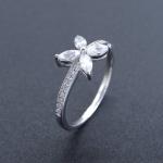 Simple Main Like Diamond Stone Wedding Rings Quadrilateral Shape