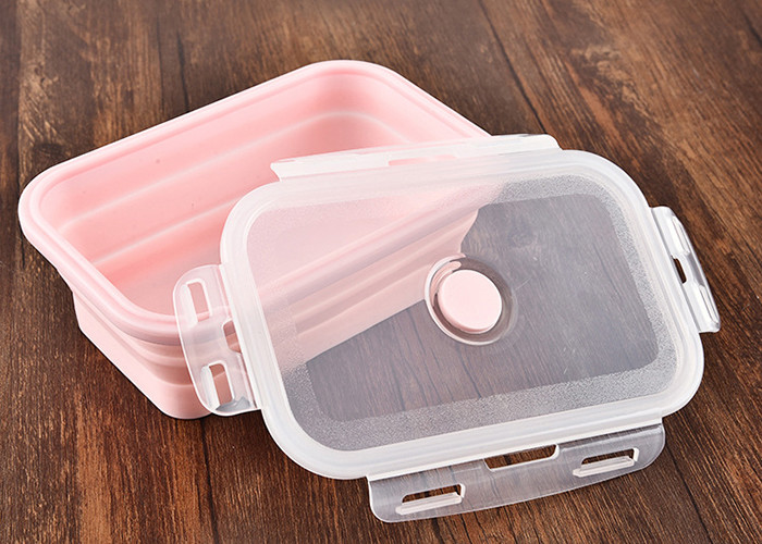 FDA silicone foldable lunch box silicone microwave lunch box portable silicone lunch box