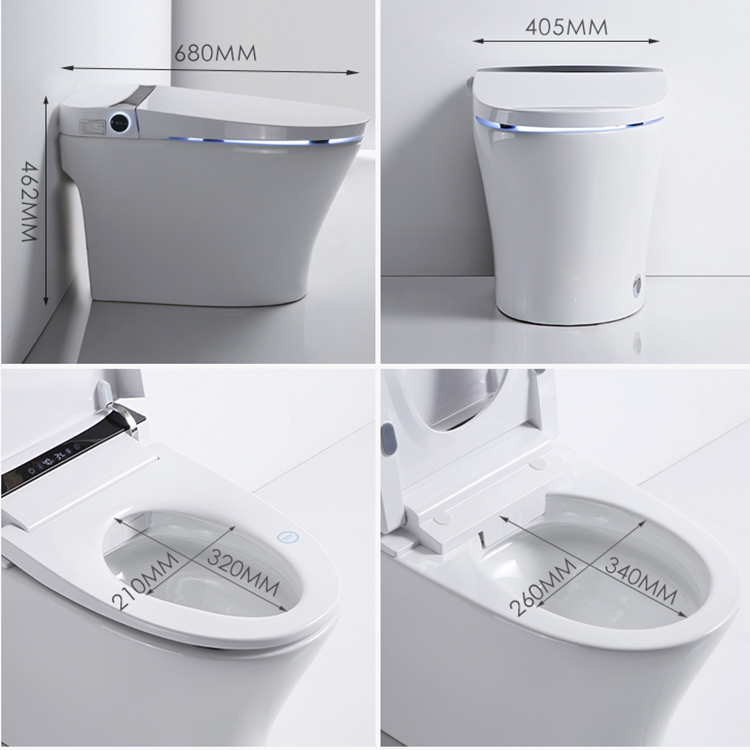 Intelligent Electric Smart Toilet Automatic Flush Tankless Instant Heating ISO