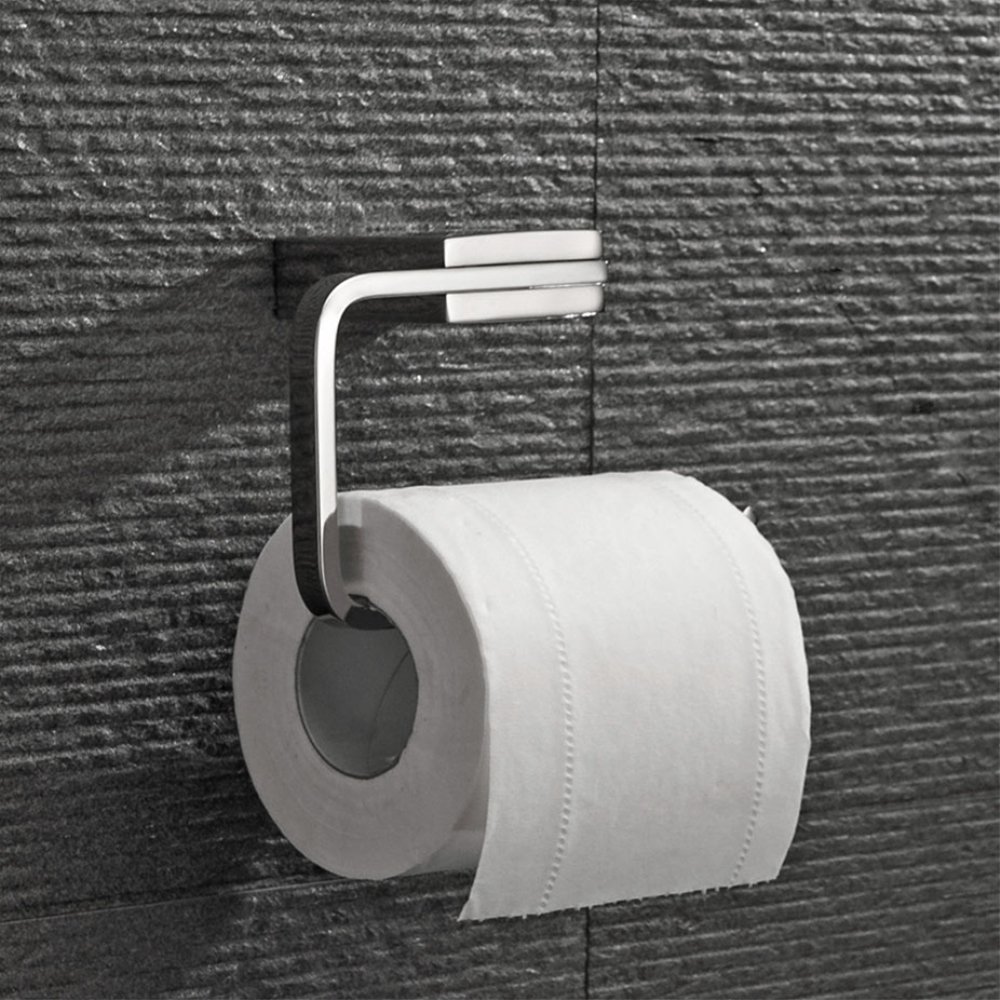 Matte Black Wall Mounted Toilet Roll Storage Durable For Home Hotel
