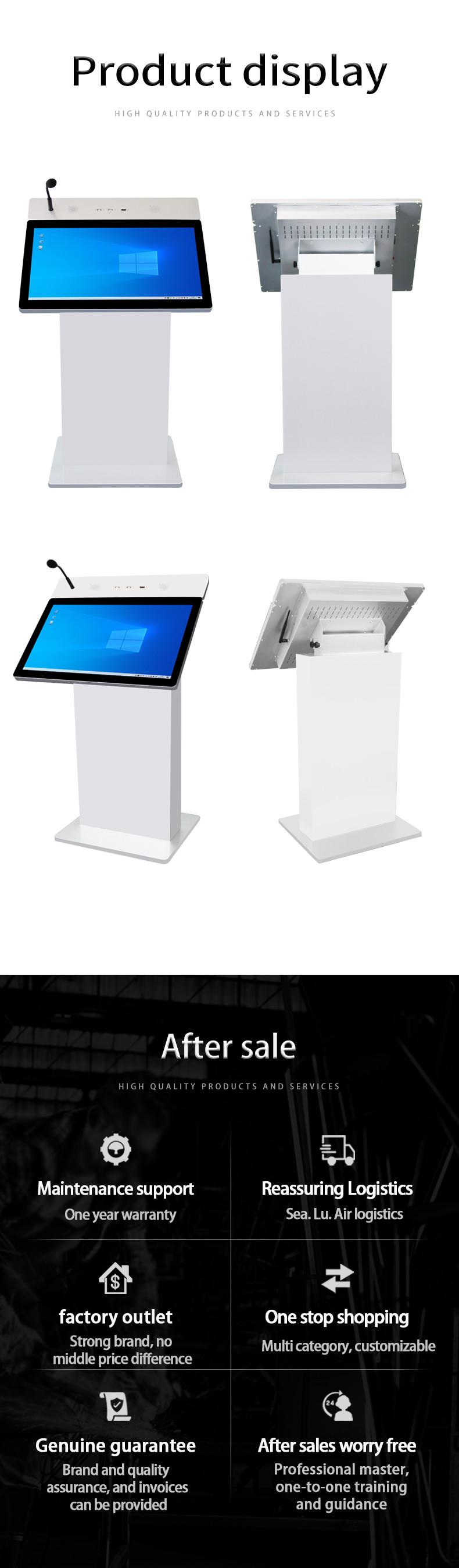 27 Inch Digital Podium Lectern , Smart Multi Media Lectern Teaching Educational Equipment