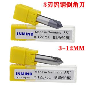 Wholesale HRC55 10mm / 12mm 90º Chamfer End Mill With SiN Coating 0.6 UM Grain Size from china suppliers