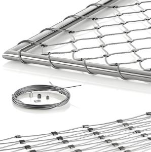 Wholesale High Strength Ferrule 7x7 Hole Stainless Steel Cable Rope Mesh Plain Weave Style from china suppliers