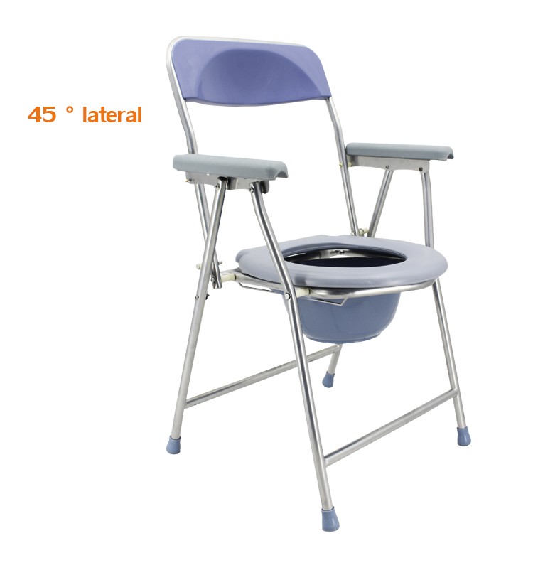 Folding Lightweight Commode Chair With Top Loading Easily Removable Chamber Pot, Commode Chair, Portable Toilet