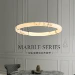 Modern Luxury Alabaster L1P Chandelier Brass Pendant Hanging Light Dining Room