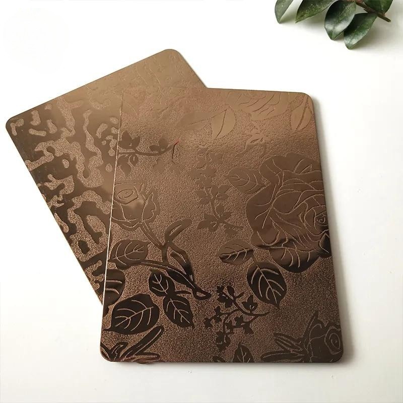 3.0Mm Thickness Etched Stainless Steel Sheet Decorative Color Embossed Steel Plate Panel Wooden Colored