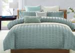 Orange Blue White Ruffle Duvet Cover Queen 4 Pcs Comfortable Machine Wash