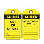 Caution Tag Vinyl Yellow and Black Tag Roll Double Side Printed Logo for Warning