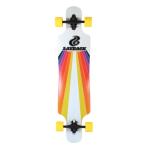 Layback Longboards Sunstripe Drop-Through White Longboard Complete Skateboard -