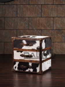 Wholesale classical antique cow color leather drawers case furniture from china suppliers