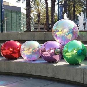 Wholesale hot selling customize logo size silver golden inflatable reflective pvc mirror ball from china suppliers