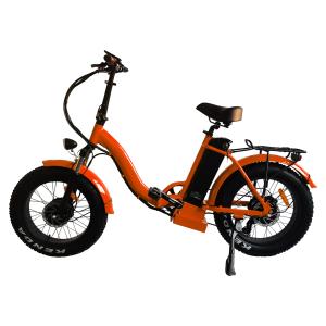 Wholesale Mens Mini Folding Electric Hybrid Bike Orange 48v Electric Folding Bicycle With Pedal Assist System from china suppliers