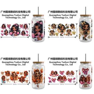 Wholesale UVDTF packaging custom UV transfer stickers 16oz cup sleeve 20oz stickers DTF transfer stickers from china suppliers