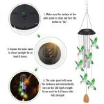 Color Changing Solar Power Wind Chime Hummingbird Butterfly Waterproof Outdoor