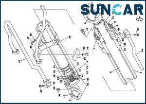 Wholesale LZ00483 Heavy Equipment CX350 CASE Crawler Excavator Right Boom Cylinder Seal Kit from china suppliers